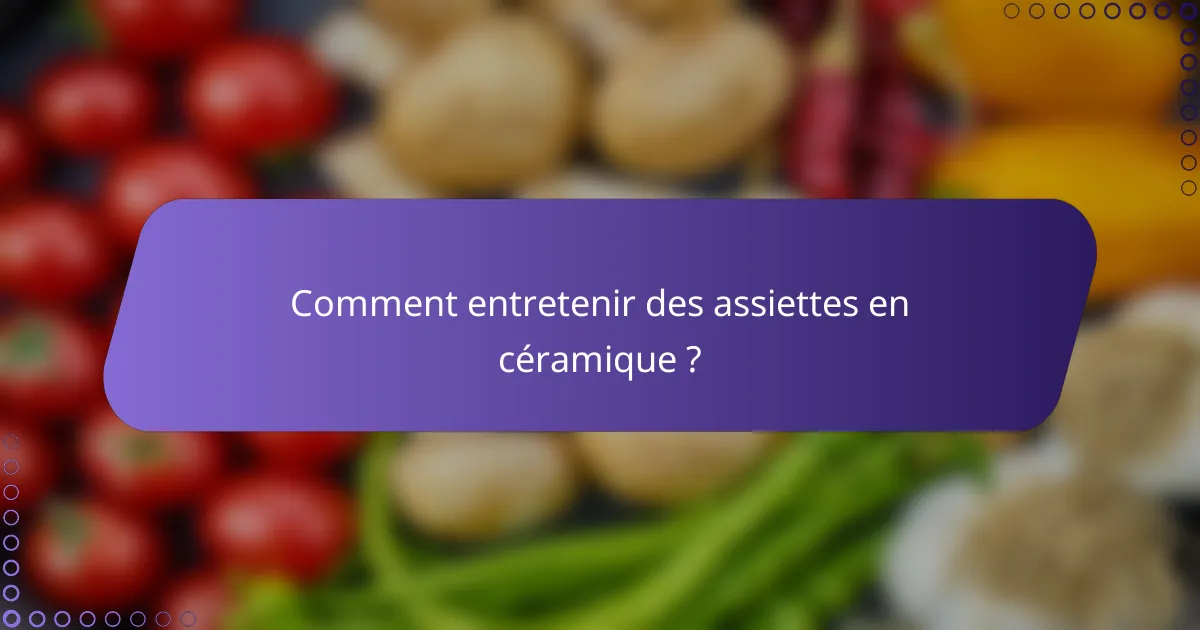 Comment entretenir des assiettes en céramique ?