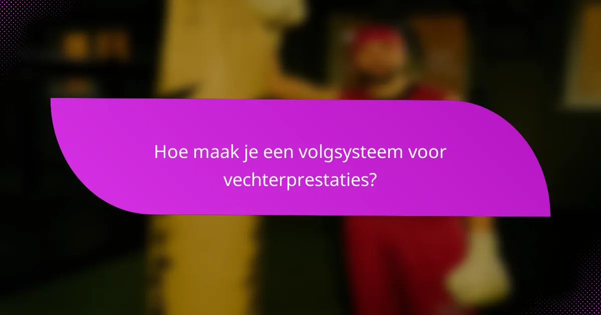Hoe maak je een volgsysteem voor vechterprestaties?