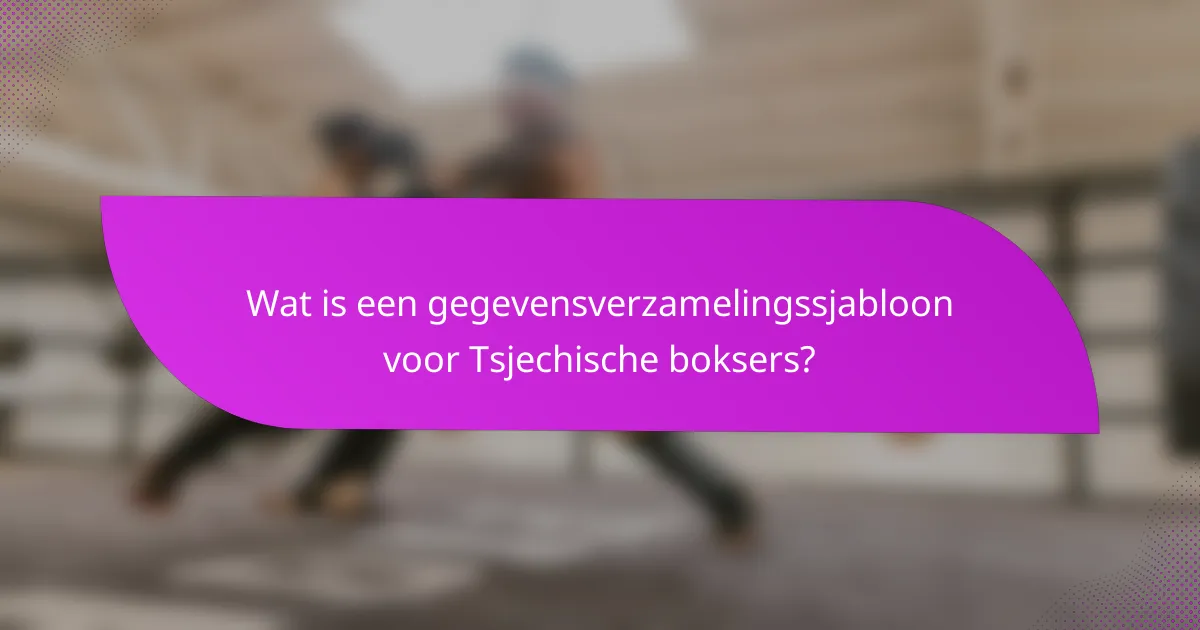 Wat is een gegevensverzamelingssjabloon voor Tsjechische boksers?