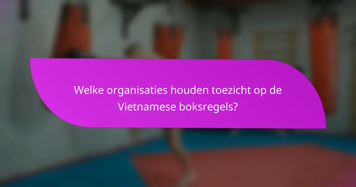 Welke organisaties houden toezicht op de Vietnamese boksregels?