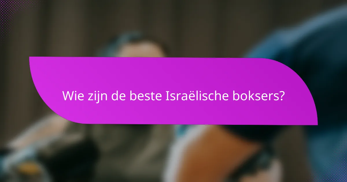 Wie zijn de beste Israëlische boksers?